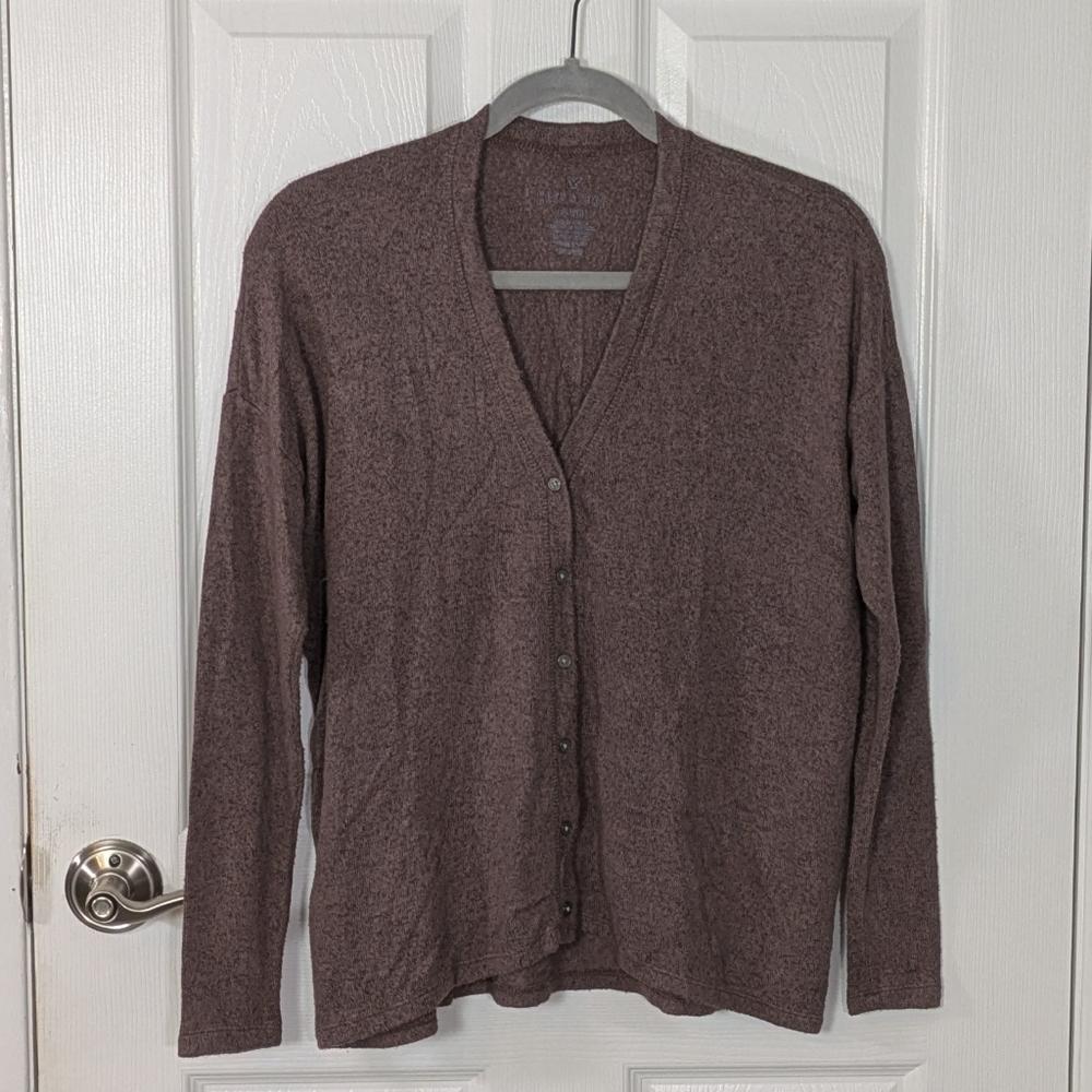 American Eagle Outfitters Soft & Sexy‎ Plush Brown Cozy Cardigan Size XS